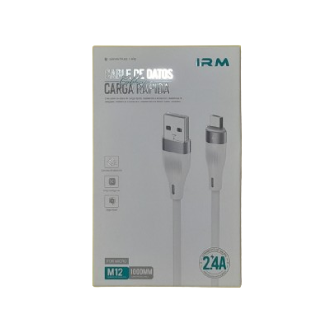 Cable micro USB 1m 2.4A marca IRM