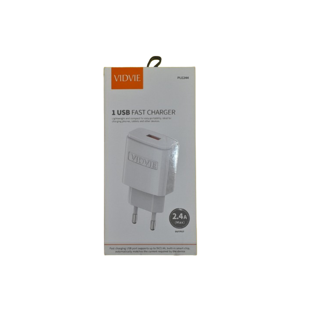 Cargador de Smartphone 5V y 2.4A Marca Vidvie