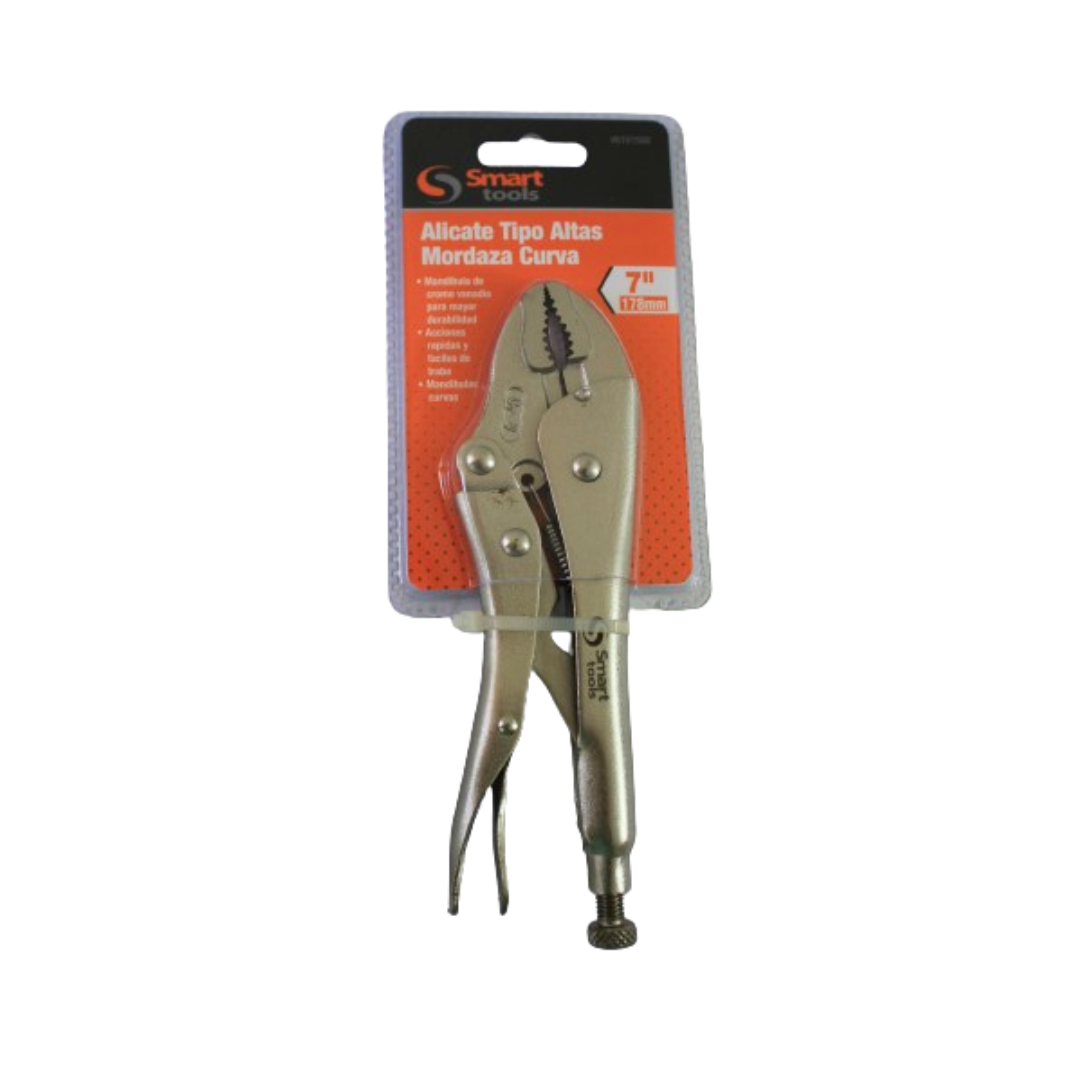 Alicate caiman boca curva 7 pulgadas con cortante Smart-Tools