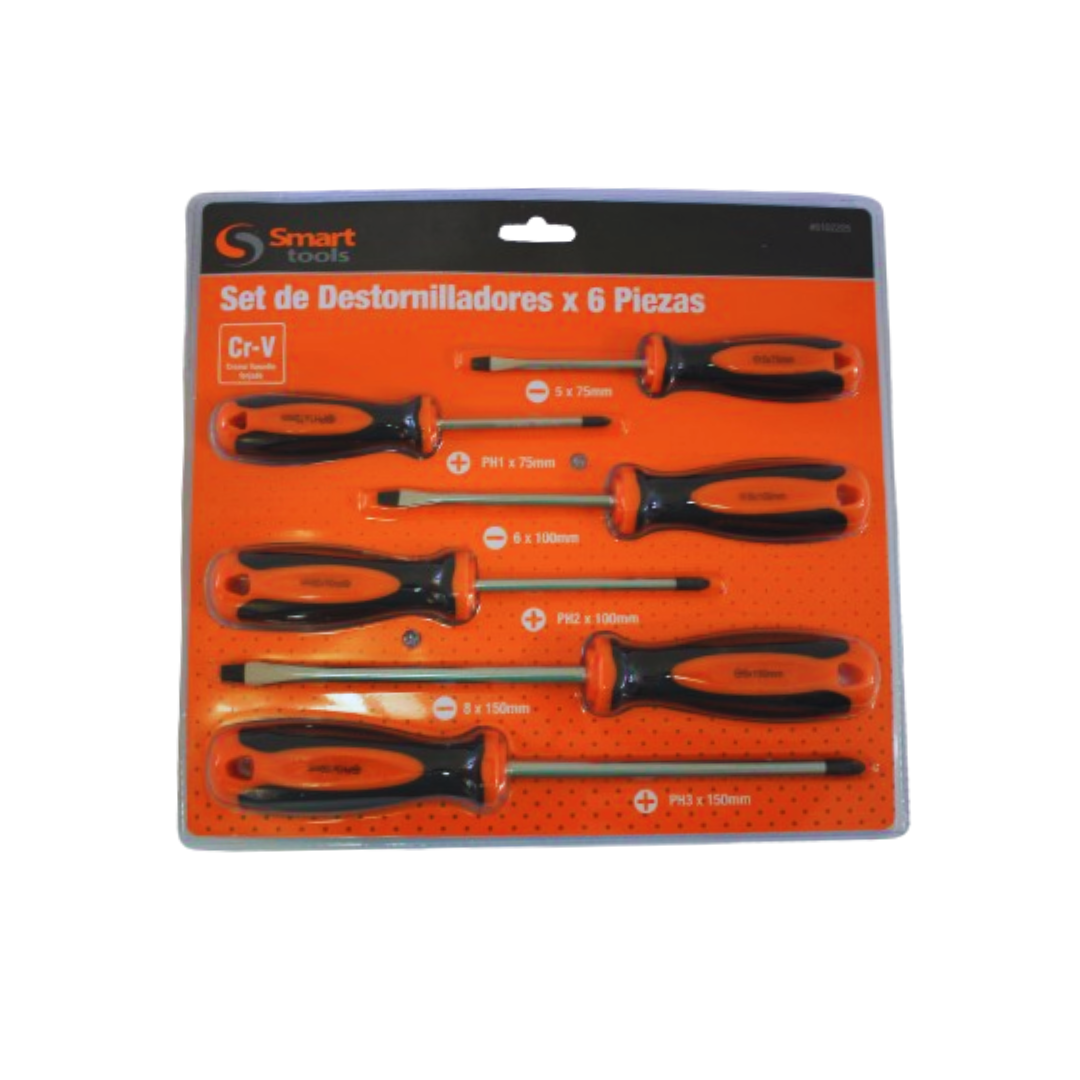 Juego Destornilladores 6 Piezas Smart-Tools
