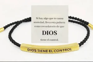 Pulsera Dios Tiene El Control Ajustable 25 Cm