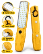 Lámpara De 56 Led Multifuncional Con Imanes Y Gancho Naranja